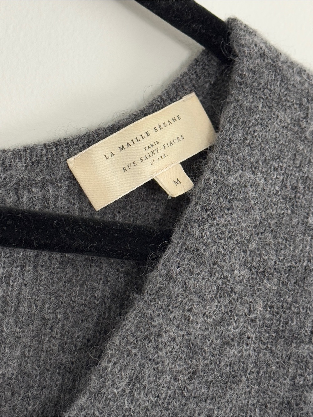 Sézane Barry Charcoal Gray Mohair Alpaca Cardigan Sweater - Picture 6 of 11